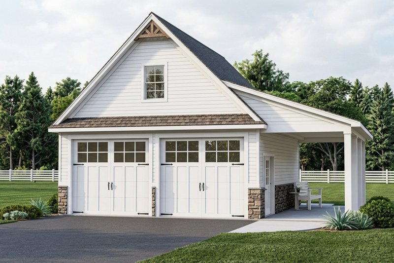 House Blueprint - Exterior - Front Elevation 2 for Country House Plan #1064-240, 0.5 bath