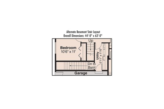 Floor Plan - Other Floor for Ranch House Plan #124-879 - 3 bed, 2 bath