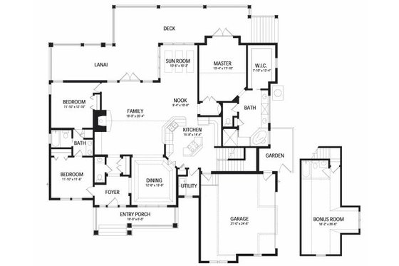 Floor Plan - Main Floor for European House Plan #417-239 - 3 bed, 2.5 bath