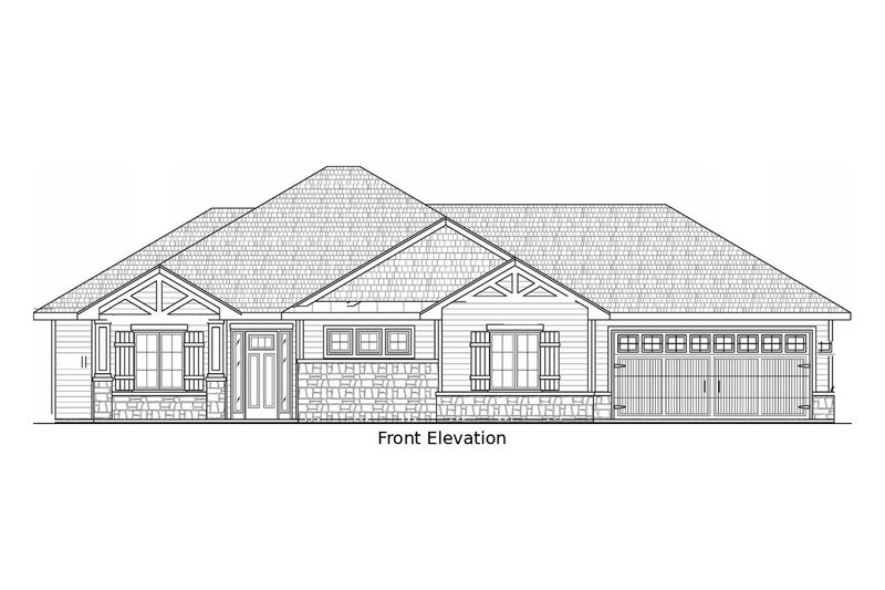 House Blueprint - Exterior - Front Elevation 3 for Craftsman House Plan #20-2531 - 3 bed, 2.5 bath