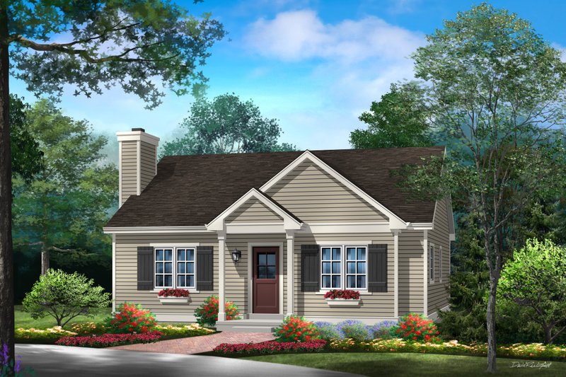 House Plan Design - Cottage Exterior - Front Elevation Plan #22-634