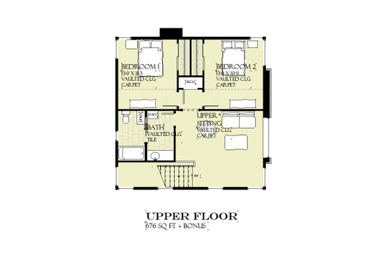 Floor Plan - Upper Floor for Modern House Plan #901-161 - 5 bed, 3.5 bath