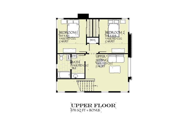 House Blueprint - Floor Plan - Upper Floor for Modern House Plan #901-161 - 5 bed, 3.5 bath