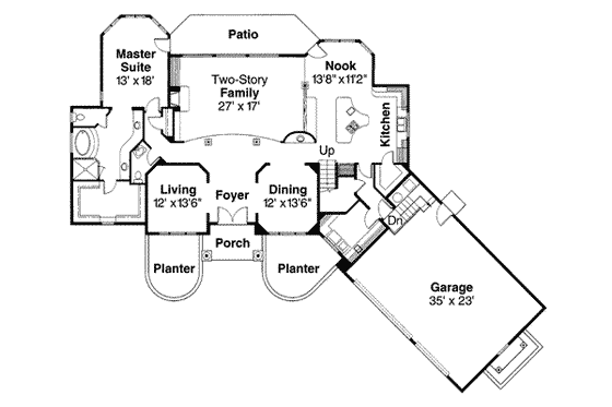 Floor Plan - Main Floor for European House Plan #124-324 - 3 bed, 3.5 bath