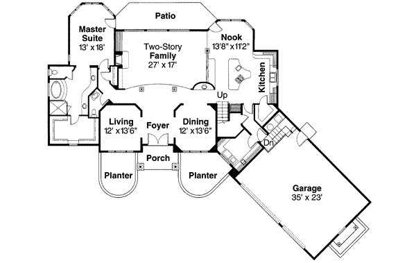 House Plan Design - European Floor Plan - Main Floor Plan #124-324