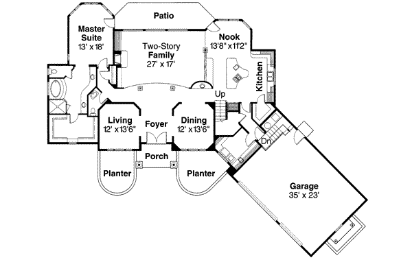 Architectural House Design - European Floor Plan - Main Floor Plan #124-324