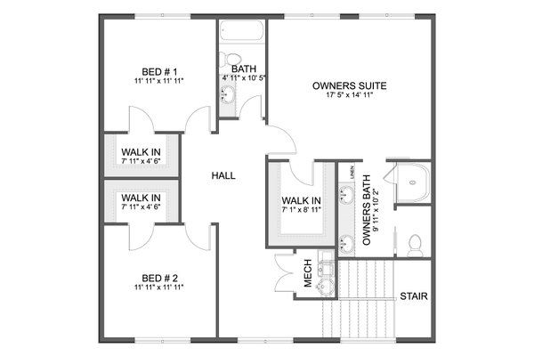 House Blueprint - Farmhouse Floor Plan - Upper Floor Plan #1060-416