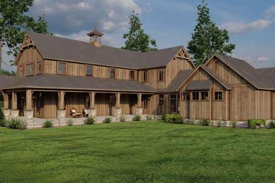 Exterior - Front Elevation 3 for Farmhouse House Plan #923-340 - 4 bed, 4.5 bath