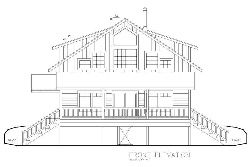 Home Plan - Exterior - Front Elevation 3 for Farmhouse House Plan #117-947 - 3 bed, 2 bath