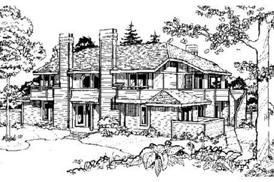 Exterior - Front Elevation for Contemporary House Plan #320-312 - 1 bed, 1 bath