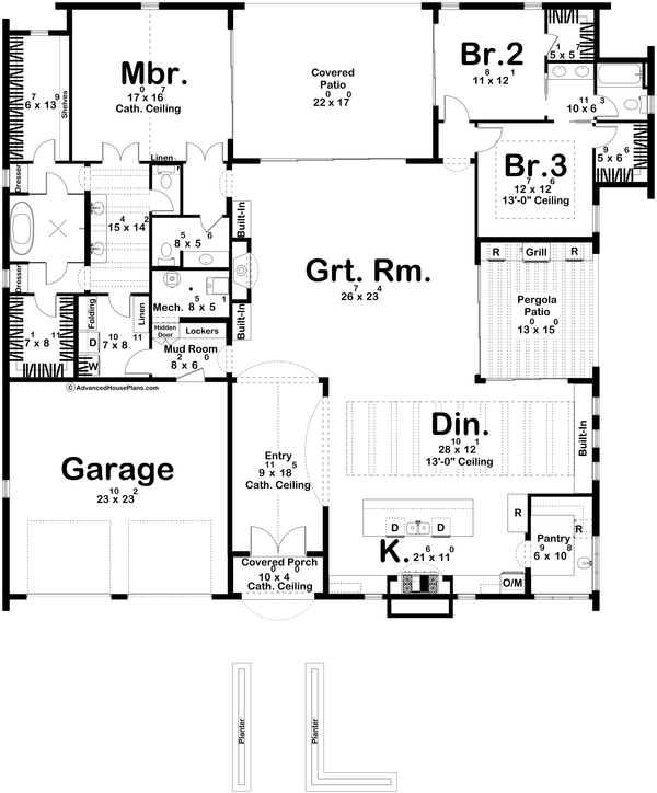 Home Plan - Floor Plan - Main Floor for Beach House Plan #455-757 - 3 bed, 2.5 bath