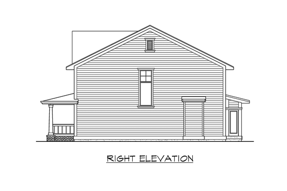 Exterior - Other Elevation 3 for Farmhouse House Plan #132-138 - 4 bed, 2.5 bath