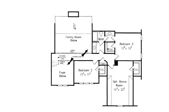 Floor Plan - Upper Floor for Craftsman House Plan #927-3 - 4 bed, 3 bath