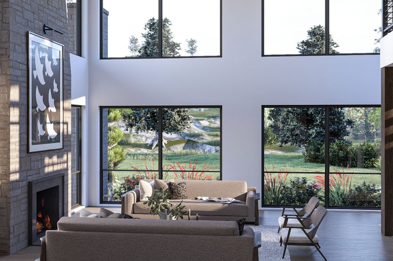 House Blueprint - Interior - Family Room 1 for Modern House Plan #455-356 - 3 bed, 2.5 bath
