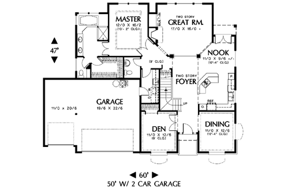 Floor Plan - Main Floor for European House Plan #48-337 - 3 bed, 2.5 bath