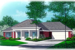 Southern Exterior - Front Elevation Plan #15-105