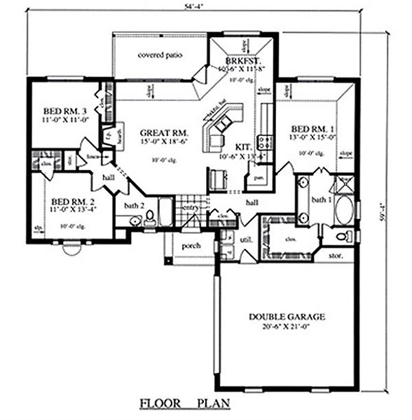 Traditional Floor Plan - Main Floor Plan #42-405