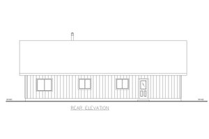 Exterior - Rear Elevation for Country House Plan #117-991 - 3 bed, 2 bath