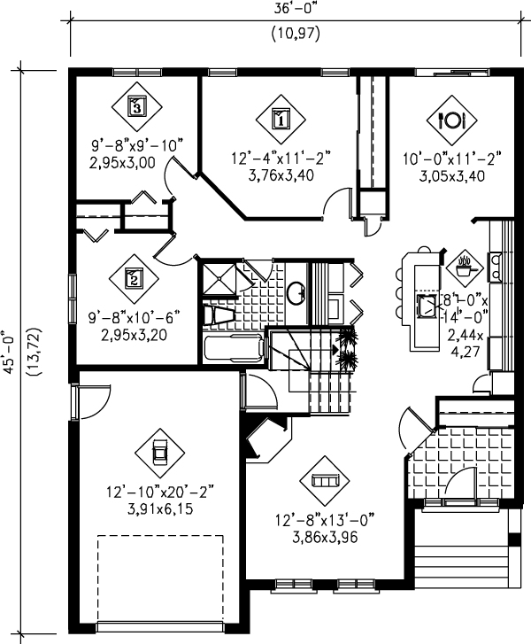 Traditional Floor Plan - Main Floor Plan #25-146