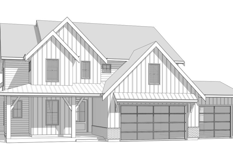 House Blueprint - Exterior - Front Elevation 4 for Farmhouse House Plan #1114-68 - 4 bed, 3.5 bath