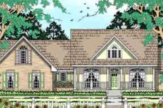 Exterior - Front Elevation for Southern House Plan #42-308 - 4 bed, 2 bath