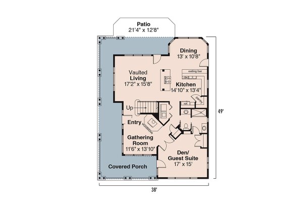 Home Plan - Floor Plan - Main Floor for Craftsman House Plan #124-556 - 3 bed, 3.5 bath