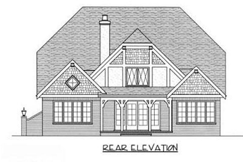 Dream House Plan - Exterior - Rear Elevation for Cottage House Plan #413-113 - 4 bed, 3 bath