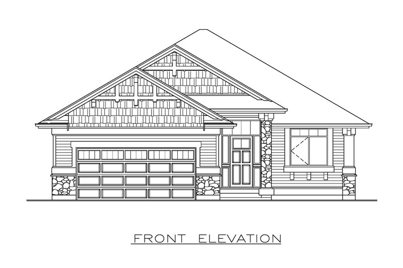 Architectural House Design - Exterior - Front Elevation 3 for Craftsman House Plan #1100-175 - 3 bed, 2 bath