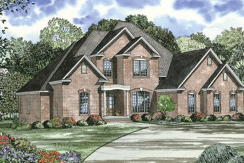 House Plan Design - European Exterior - Front Elevation Plan #17-444