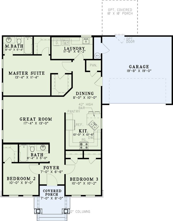 Dream House Plan - Southern Floor Plan - Main Floor Plan #17-2215