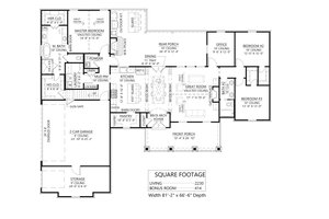 Floor Plan - Main Floor for Farmhouse House Plan #1074-42 - 3 bed, 2.5 bath