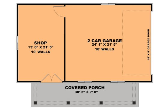 Floor Plan - Main Floor for Farmhouse House Plan #1111-18, 0 bath