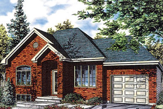 Exterior - Front Elevation for European House Plan #138-209 - 4 bed, 1 bath