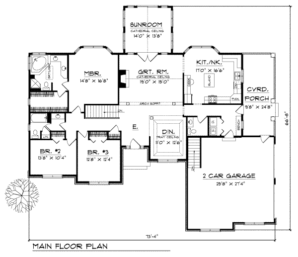 Dream House Plan - Traditional Floor Plan - Main Floor Plan #70-364