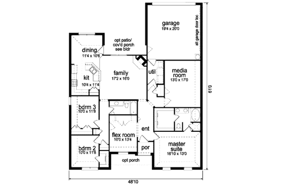 Floor Plan - Main Floor for Traditional House Plan #84-356 - 3 bed, 2 bath
