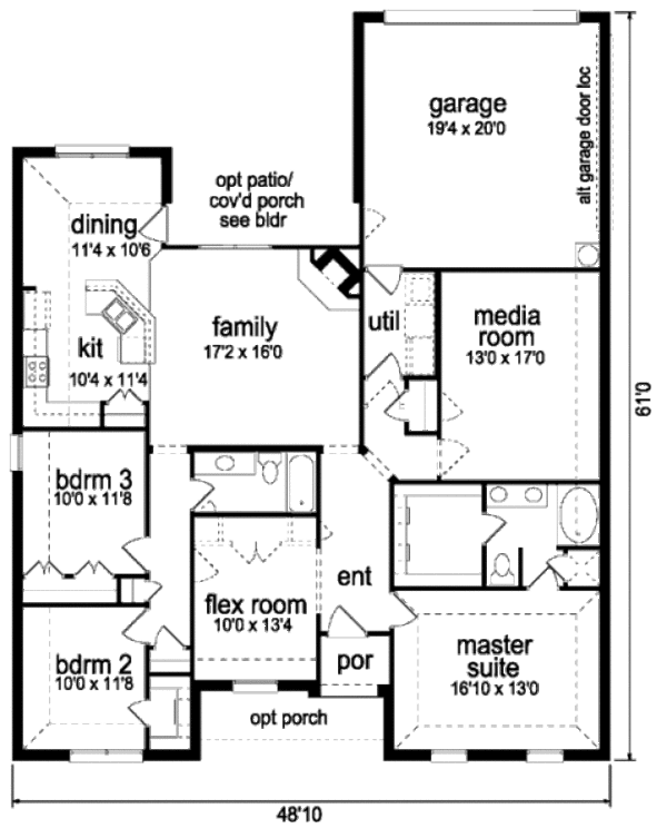 Architectural House Design - Traditional Floor Plan - Main Floor Plan #84-356