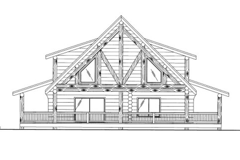 Home Plan - Exterior - Front Elevation 3 for Log House Plan #117-601 - 1 bed, 1 bath