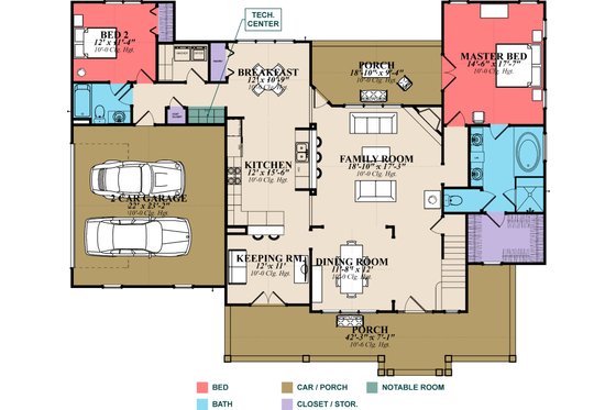 Floor Plan - Main Floor for Country House Plan #63-271 - 4 bed, 3 bath