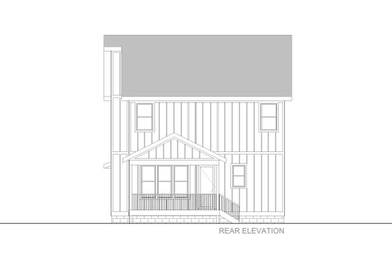Exterior - Rear Elevation for Farmhouse House Plan #1085-9 - 4 bed, 3 bath