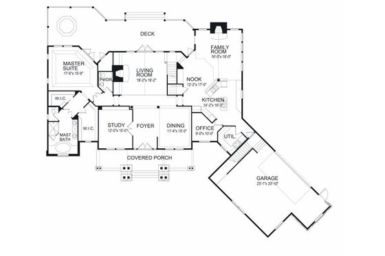 Floor Plan - Main Floor for Log House Plan #417-412 - 4 bed, 3.5 bath