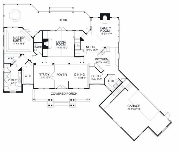 House Design - Log Floor Plan - Main Floor Plan #417-412