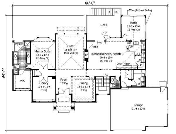 Modern Floor Plan - Main Floor Plan #51-190