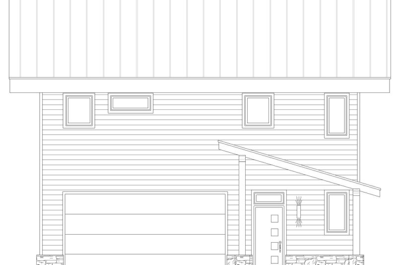 House Blueprint - Exterior - Front Elevation 3 for Contemporary House Plan #932-678 - 2 bed, 2.5 bath