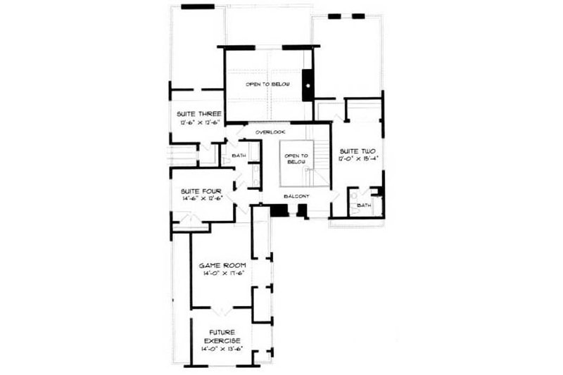 Dream House Plan - Floor Plan - Upper Floor for Cottage House Plan #413-113 - 4 bed, 3 bath