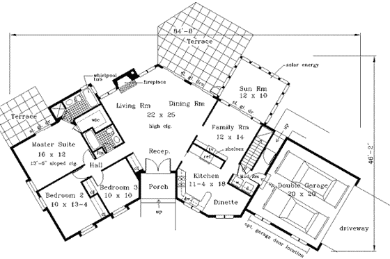 Floor Plan - Main Floor for Ranch House Plan #3-146 - 3 bed, 2 bath