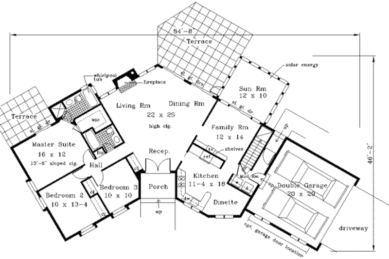 Dream House Plan - Floor Plan - Main Floor for Ranch House Plan #3-146 - 3 bed, 2 bath