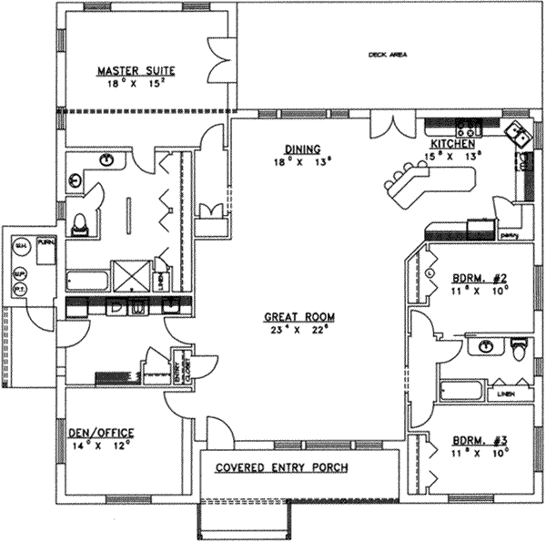 House Plan Design - Ranch Floor Plan - Main Floor Plan #117-294