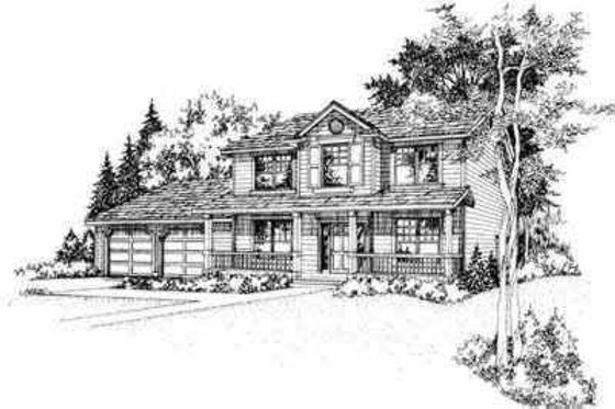 Exterior - Front Elevation for Traditional House Plan #78-121 - 3 bed, 2.5 bath