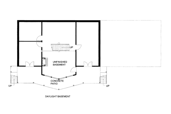 Floor Plan - Lower Floor for Bungalow House Plan #117-705 - 3 bed, 2.5 bath