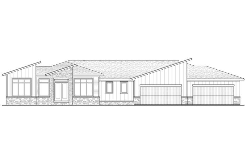 House Blueprint - Exterior - Front Elevation 3 for Contemporary House Plan #20-2614 - 3 bed, 2.5 bath